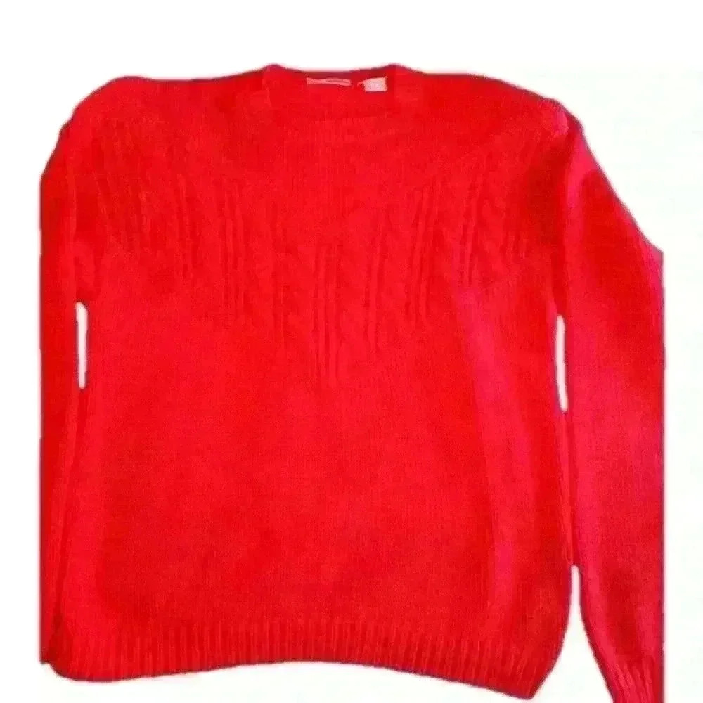 Vintage Nordstrom point of view knitted Red sweater sz Lg